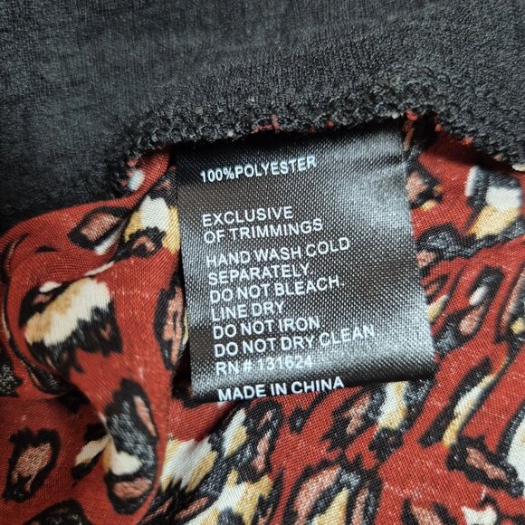 Calessa Women's Tunic Size 2X Floral Embroidered Top Black Animal Print (53) - Picture 7 of 10